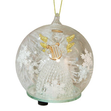 Load image into Gallery viewer, LED Glass Bauble Angel Holding Harp